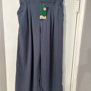 HALARA Slate Blue Textured Pants